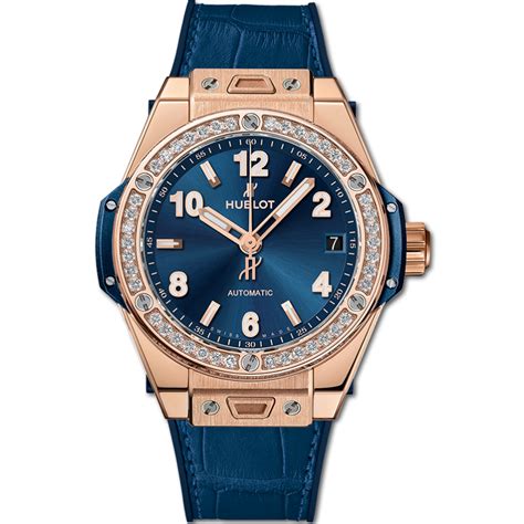 hublot big bang one click king gold blue diamonds 39mm|big bang one click king gold.